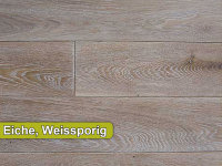 Woodline Eiche Natur Weissporig , gebürstet, 4-gefast, 2,0 x 15 x 80 - 190 cm, farbig behandelt